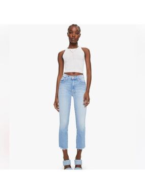 MOTHER Light Wash Cropped Ankle Jeans